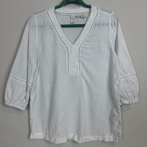 Joie White Linen Tunic Top S